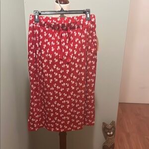 Red Floral Skirt